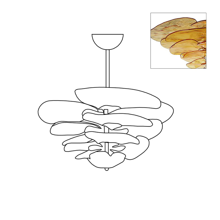 Lilypad Glass Chandelier