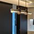 Long Glass Leather Pendant Light