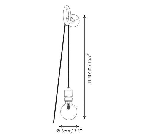 Loop Minimalistisch Wandlicht — Dimensioentekeningen 1