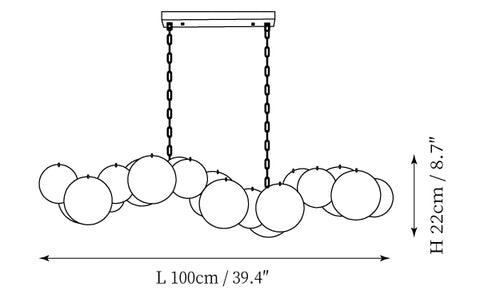 Lorang Chandelier — Dimension drawings 1