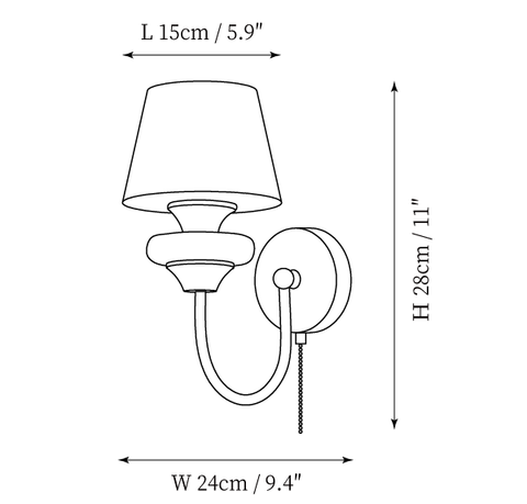 Louise Wall Lamp — Dimension drawings 1