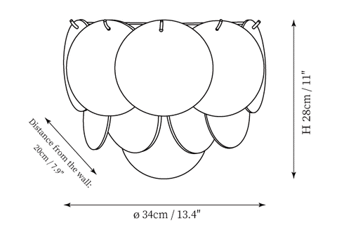 Lunaria Disc Wall Light — Dimension drawings 1