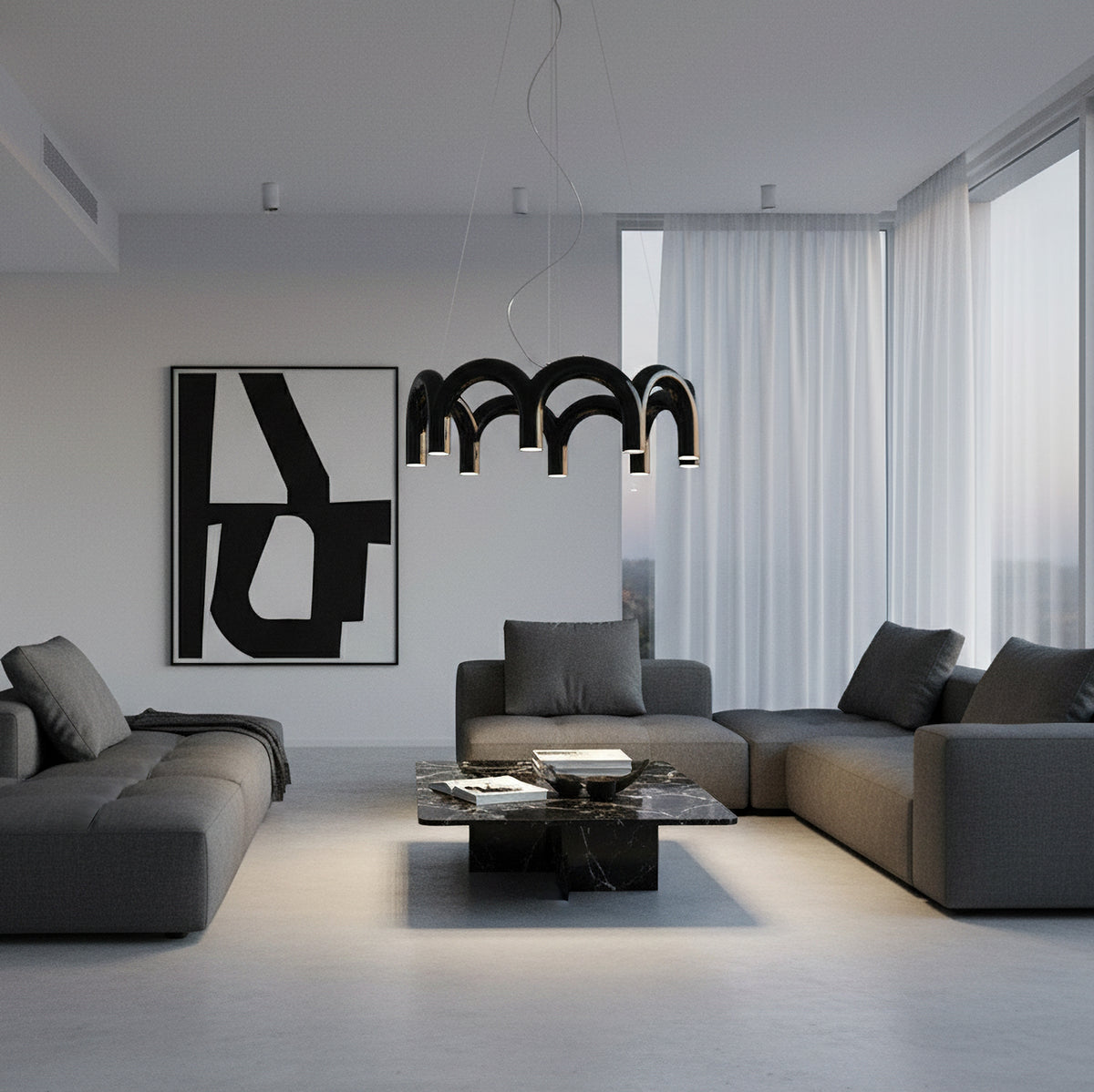 M Shaped Circle Chandelier – detail 2