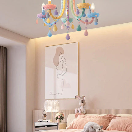 Macaron Candelabra Crystal Ceiling Lamp