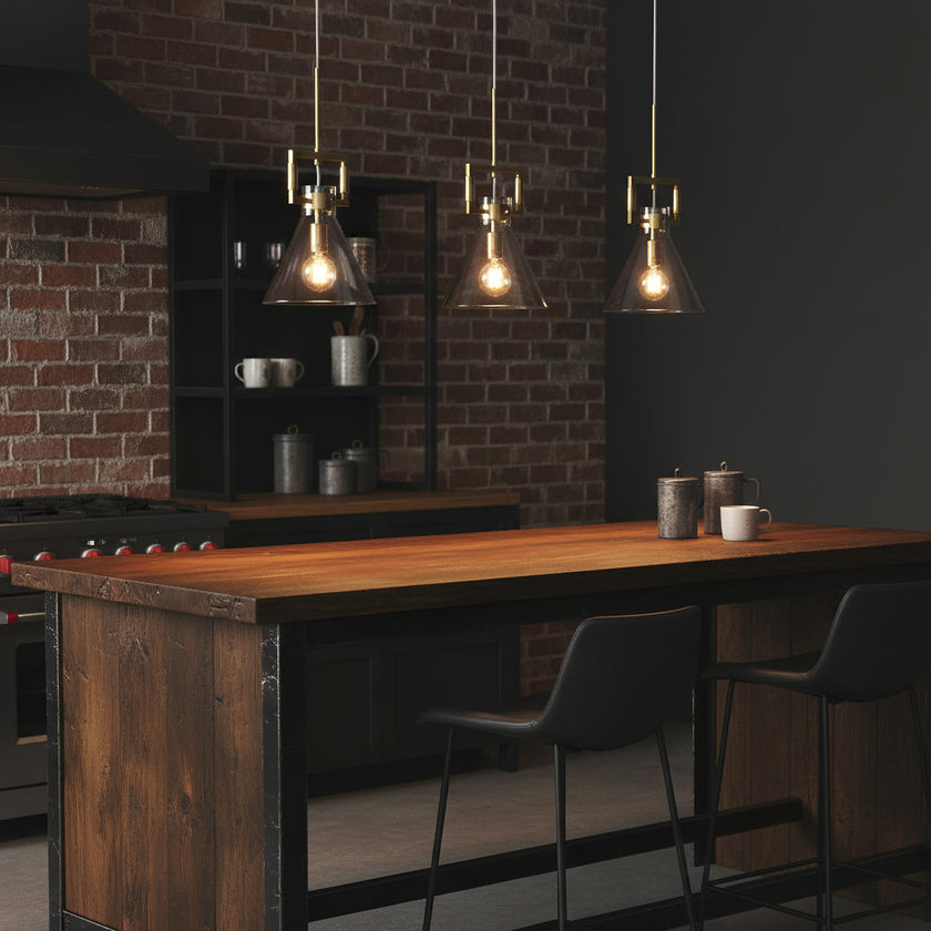 Suspension globe en verre Machinist