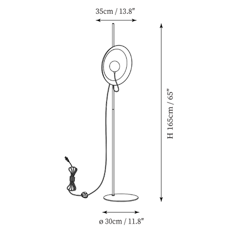 Magnetic Disc Floor Lamp — Dimension drawings 1
