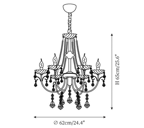 Maizey Pearl Crystal Kronleuchter — Maßzeichnungen 1