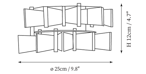 ∅ 9.8″ x H 4.7″ / Dia 25 cm x H 12 cm