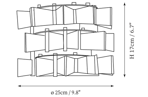 ∅ 9.8″ x H 6.7″ / Dia 25 cm x H 17 cm