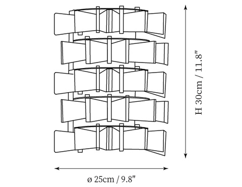 ∅ 9.8″ x H 11.8″ / Dia 25 cm x H 30 cm