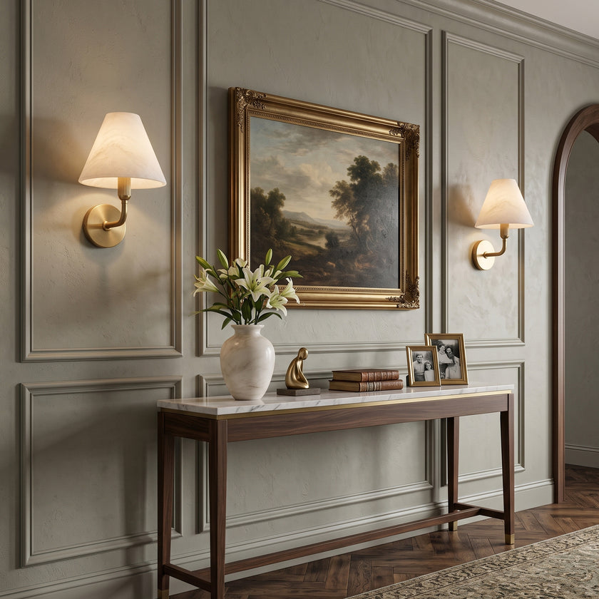 Marvielle Alabaster Wall Sconce