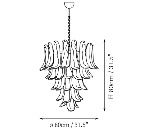 Lámpara de Araña Mazzega Petals — Planos de dimensiones 1