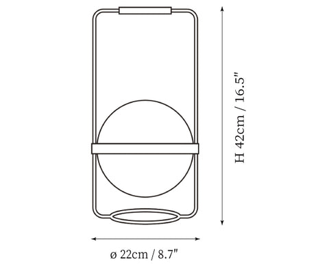 Lámpara de Mesa Meira Spherical — Planos de dimensiones 1