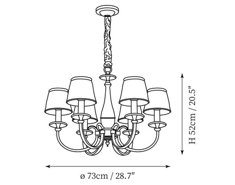 Lampadario Menlo Park — Disegni dimensionali 2