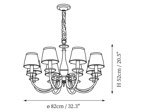 Lampadario Menlo Park — Disegni dimensionali 1