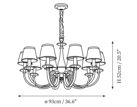 Lampadario Menlo Park — Disegni dimensionali 3