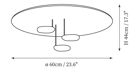 مصباح سقفي Mercury — رسومات الأبعاد 1