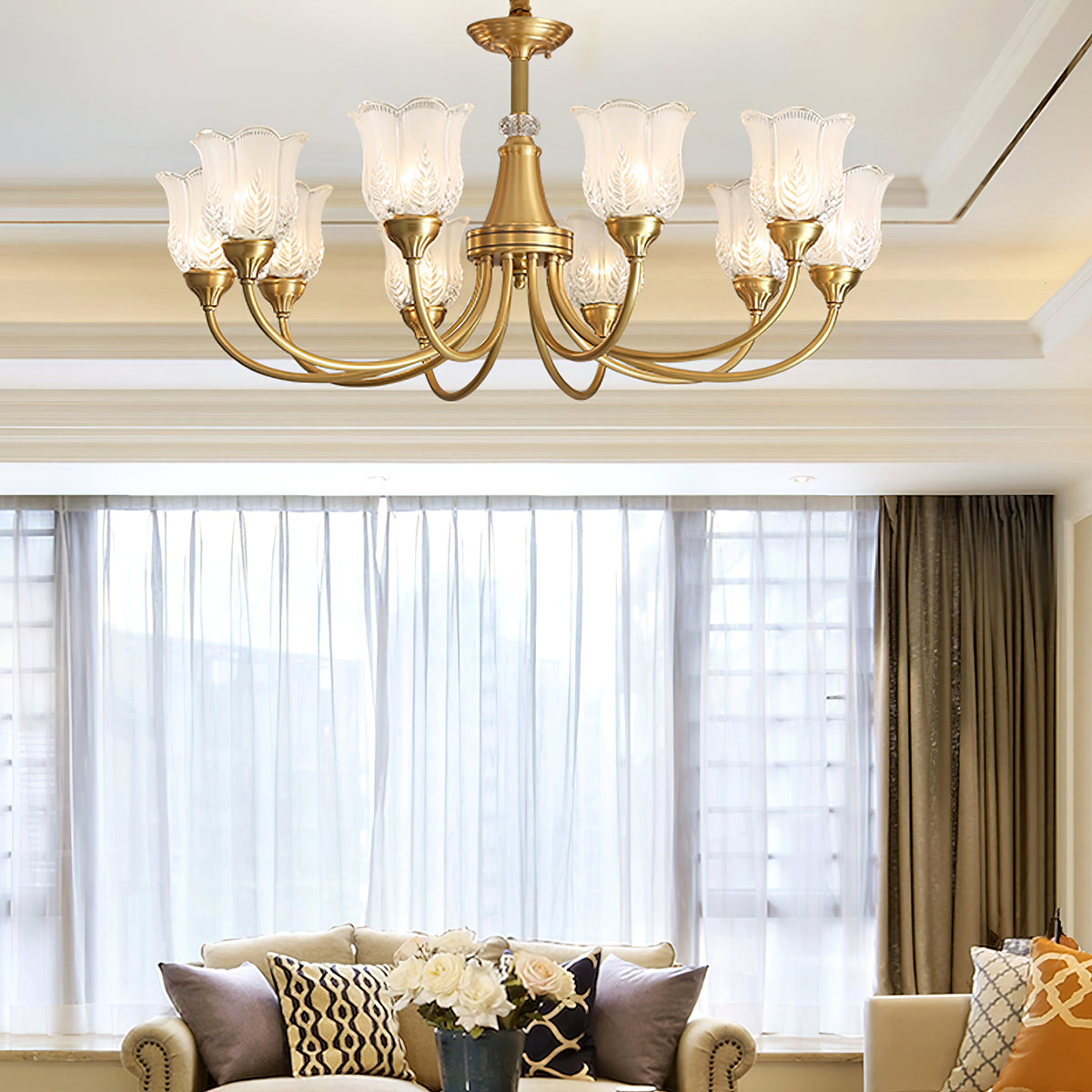 Mid-Century Floral Chandelier – detail 2