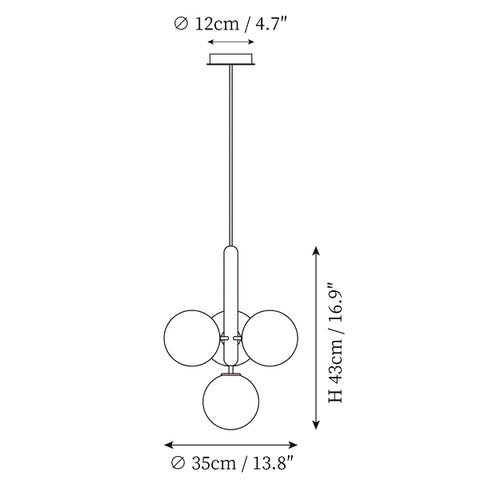 Lámpara Colgante Miira — Planos de dimensiones 3