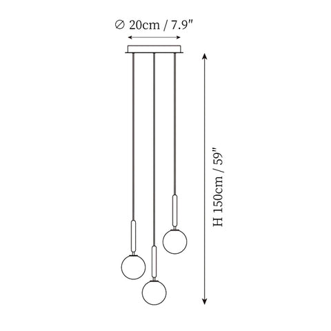 Lámpara Colgante Miira — Planos de dimensiones 2