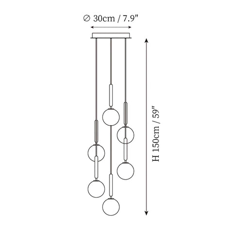 Lámpara Colgante Miira — Planos de dimensiones 4