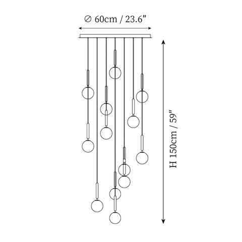 Lámpara Colgante Miira — Planos de dimensiones 5