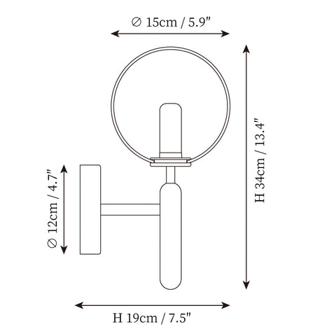 Miira Wall Lamp — Dimension drawings 2