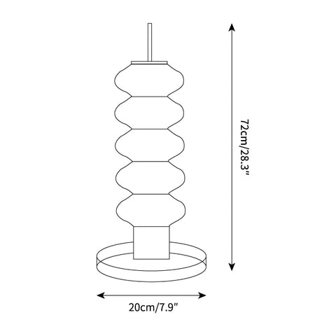 Lâmpada de Mesa Milano — Desenhos técnicos 1