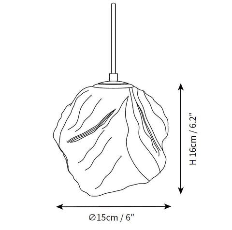 Luminária Pendente Minimalist Ice Cube de Vidro — Desenhos técnicos 1