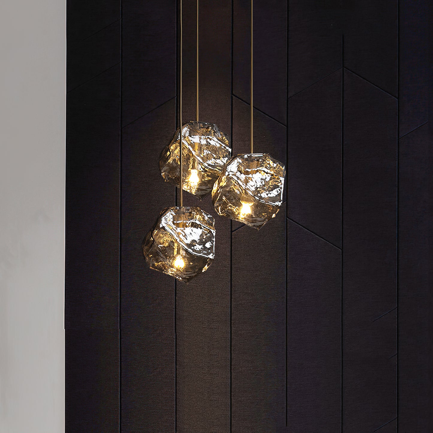 Minimalist Ice Cube Glass Pendant Lamp