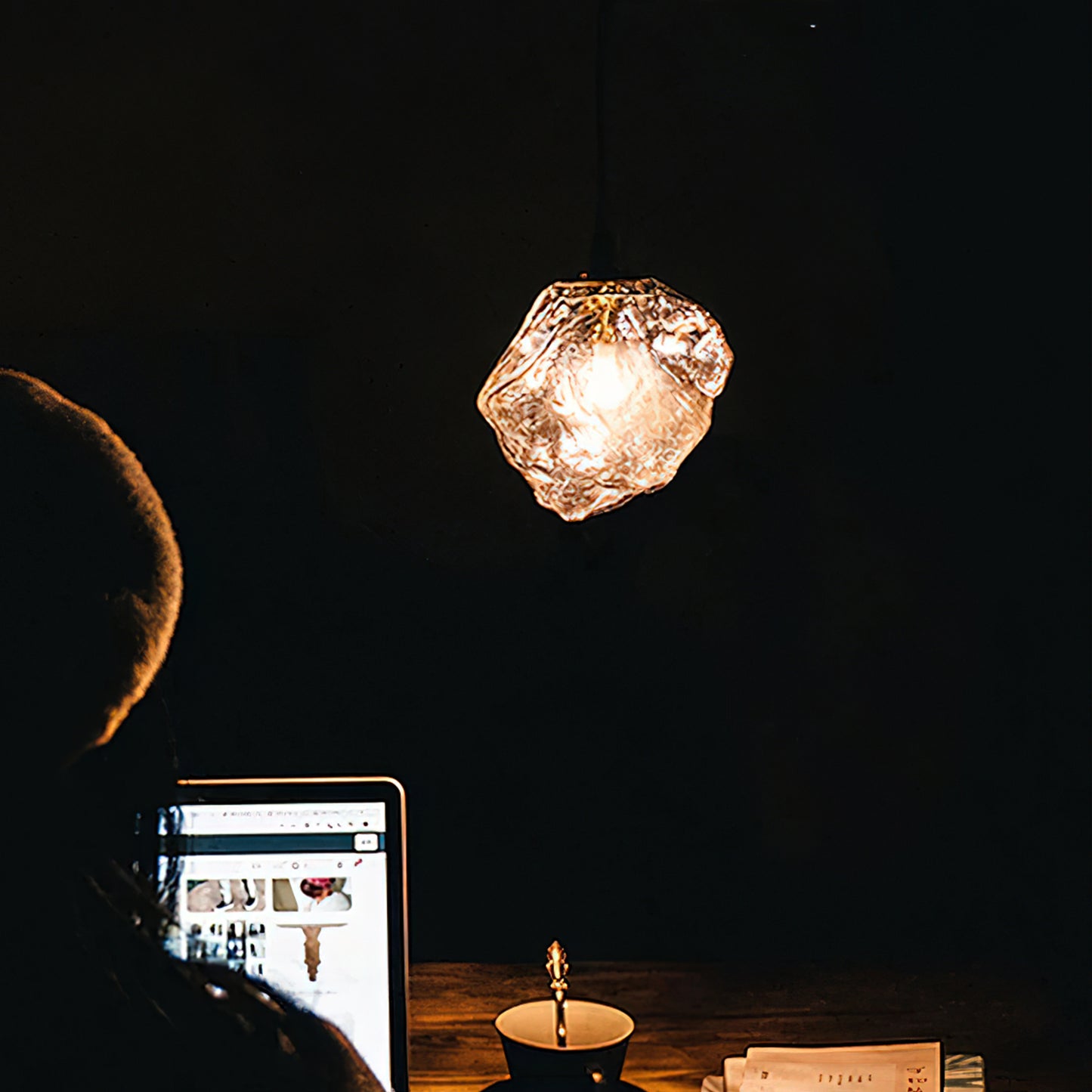 Minimalist Ice Cube Glass Pendant Lamp