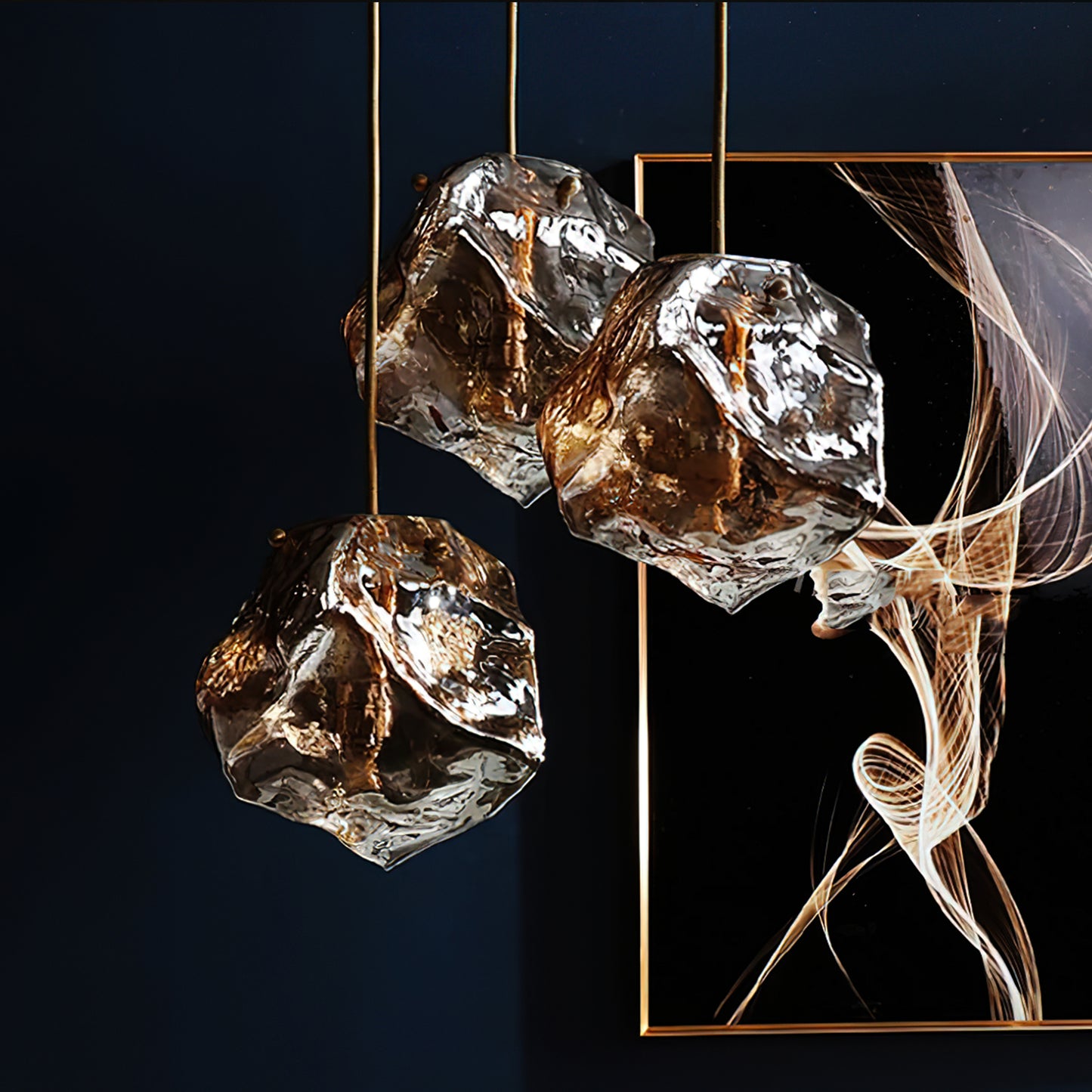 Minimalist Ice Cube Glass Pendant Lamp