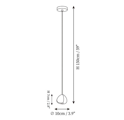 مصباح معلق كريستالي — Dimension drawings 1