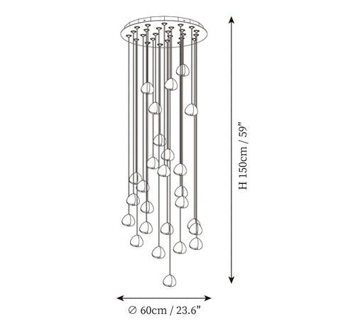 مصباح معلق كريستالي — Dimension drawings 7
