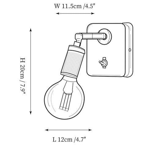 Mochlis Wandlamp — Dimensioentekeningen 1