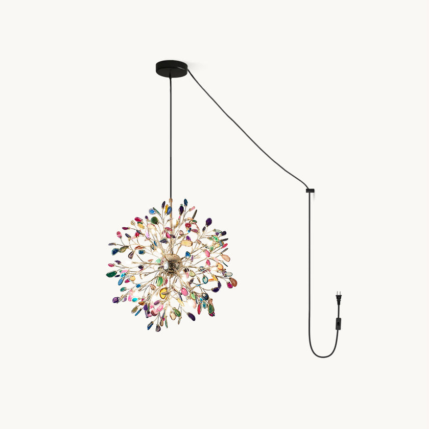 Modern Agate Plug In Chandelier