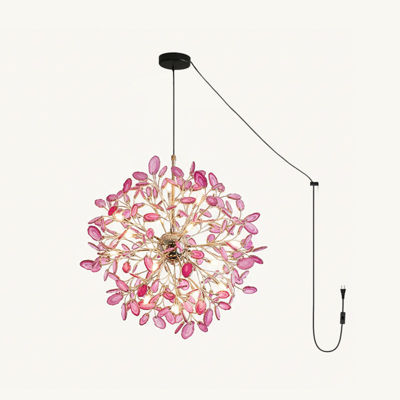 Modern Agate Plug In Chandelier
