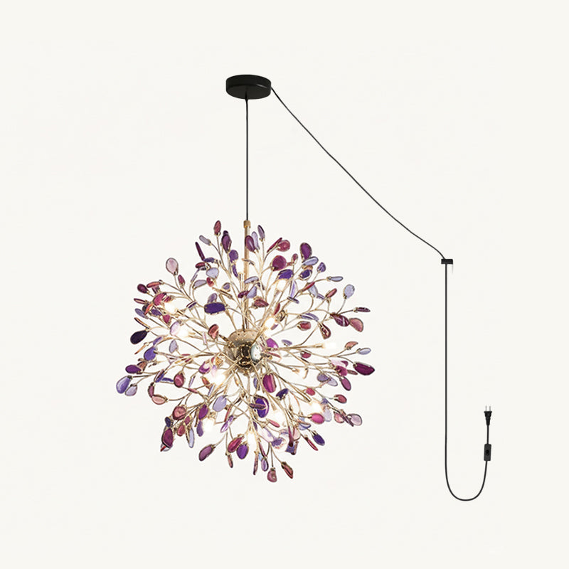 Modern Agate Plug In Chandelier