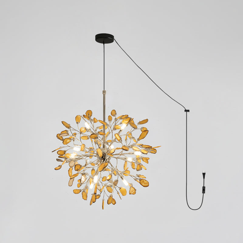 Modern Agate Plug In Chandelier