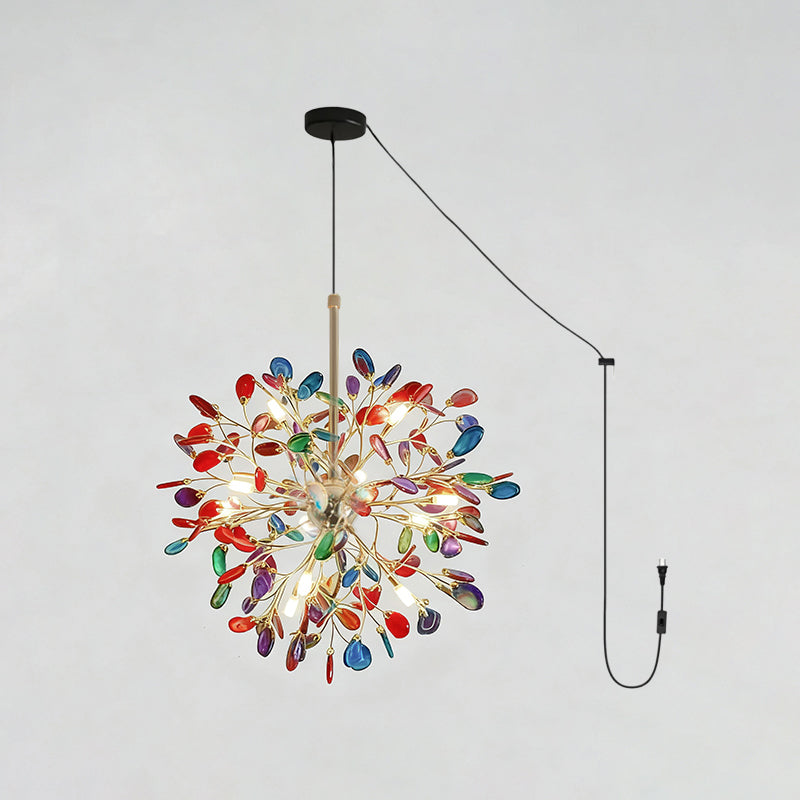 Modern Agate Plug In Chandelier