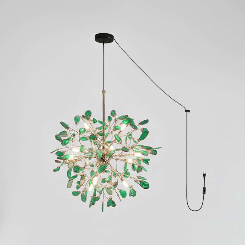 Modern Agate Plug In Chandelier