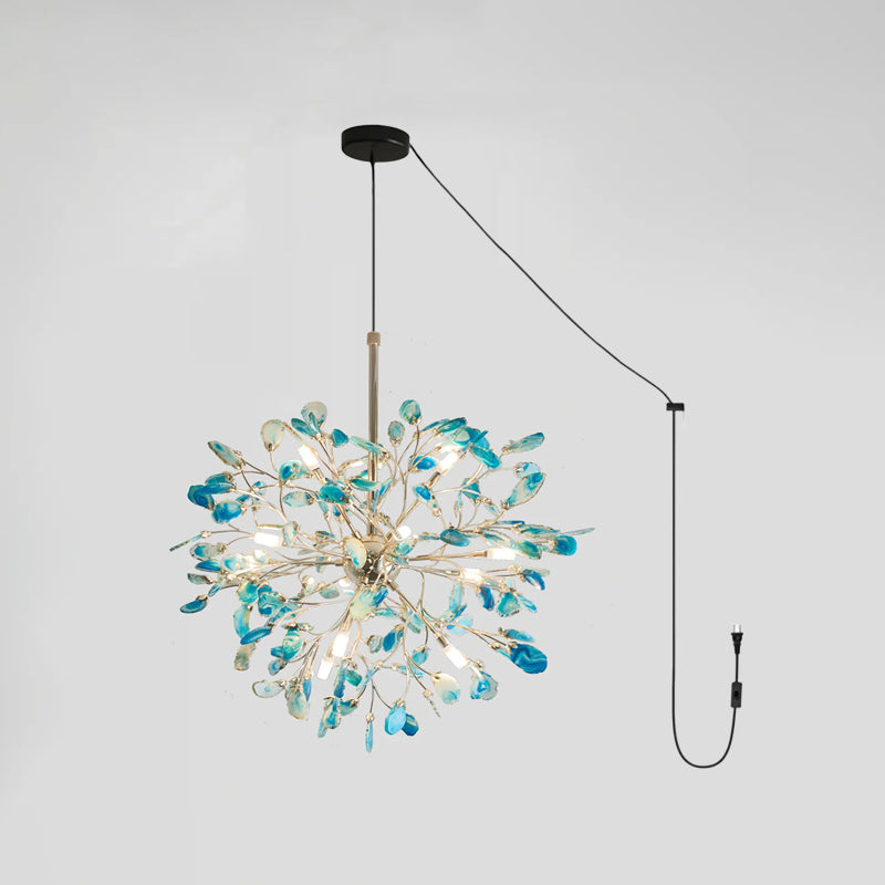 Modern Agate Plug In Chandelier