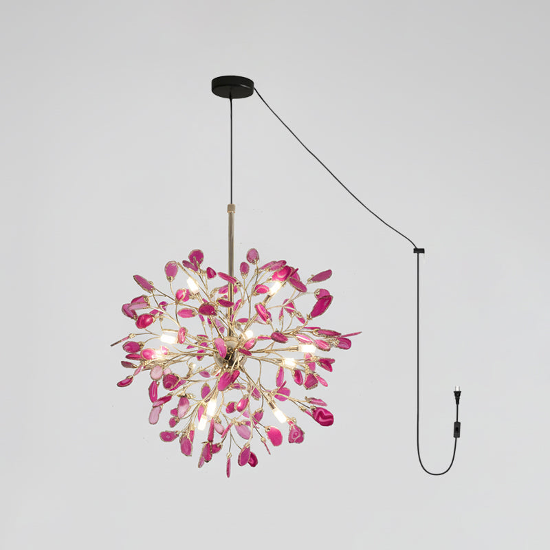 Modern Agate Plug In Chandelier
