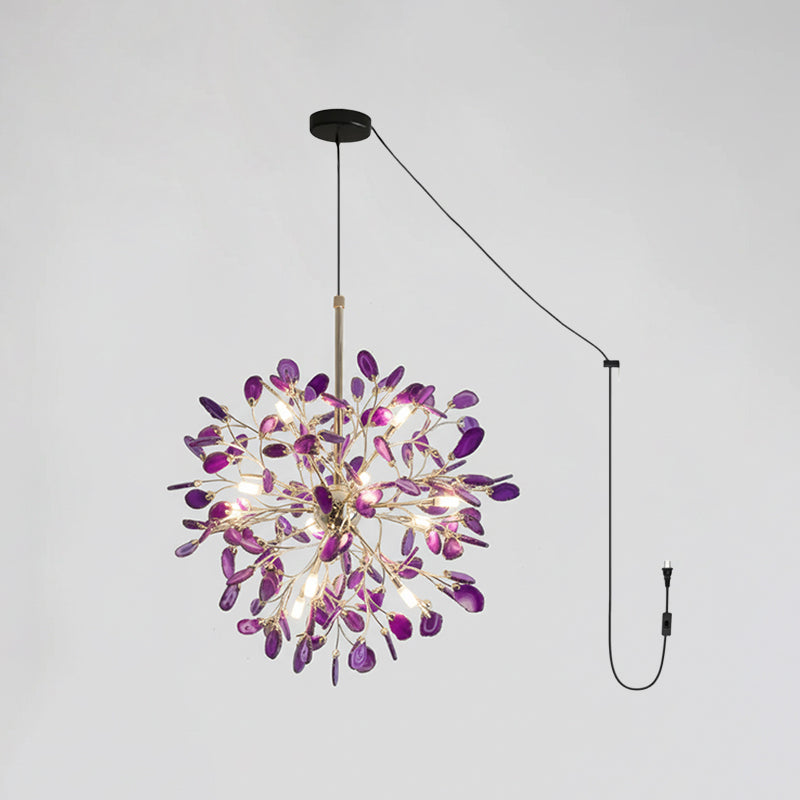 Modern Agate Plug In Chandelier