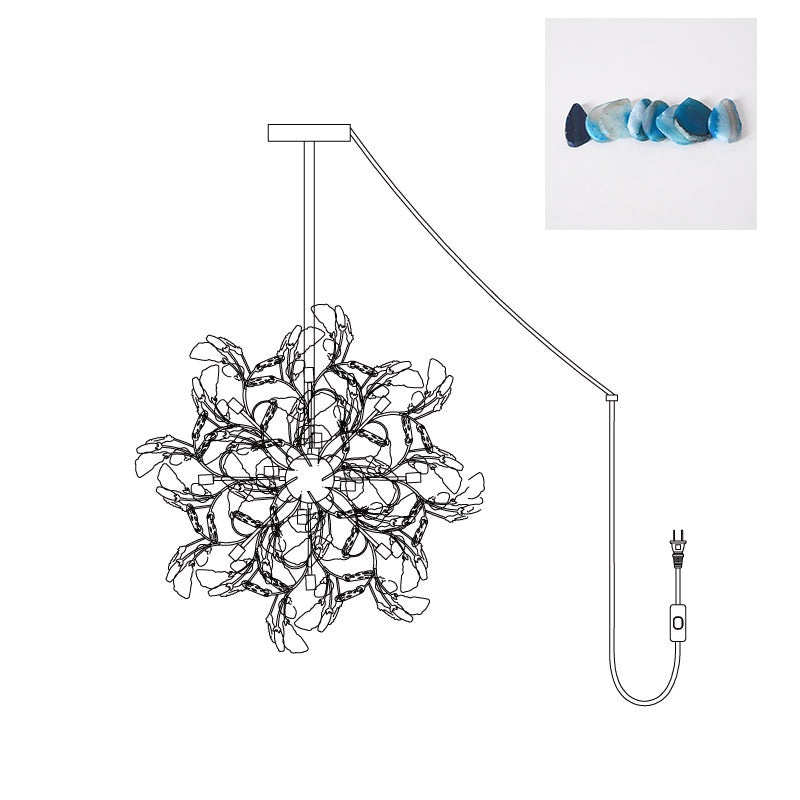 Modern Agate Plug In Chandelier