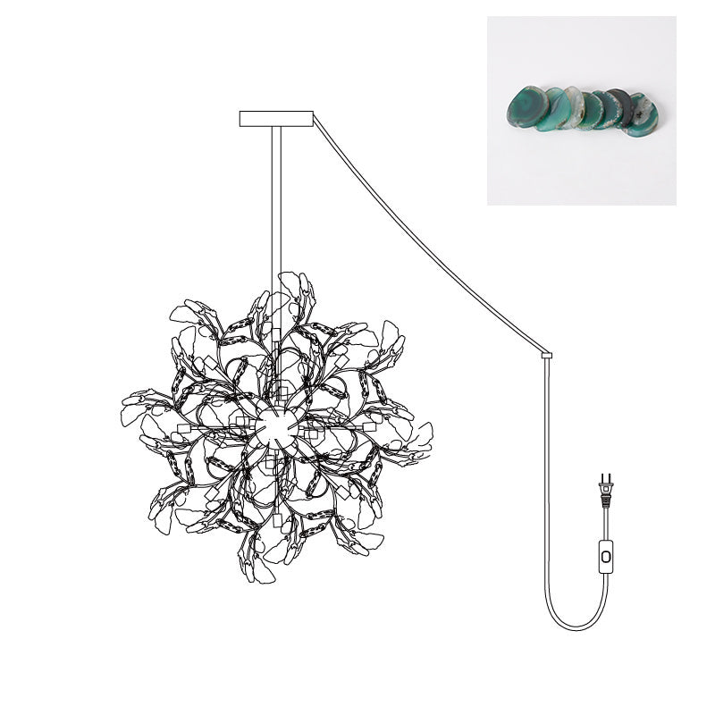 Modern Agate Plug In Chandelier