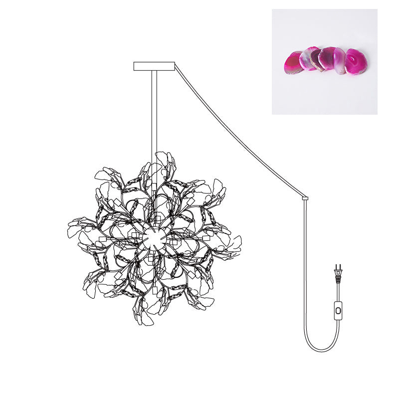 Modern Agate Plug In Chandelier
