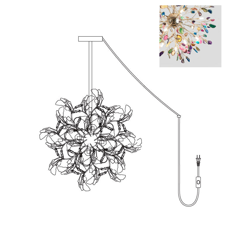 Modern Agate Plug In Chandelier