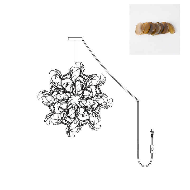 Modern Agate Plug In Chandelier