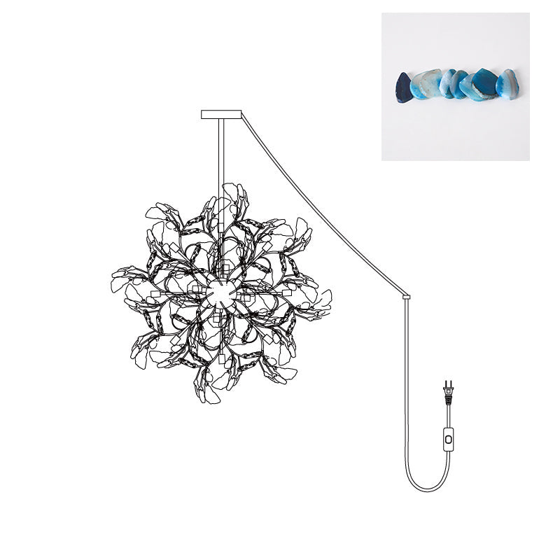 Modern Agate Plug In Chandelier